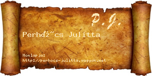 Perhócs Julitta névjegykártya